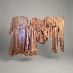 Elegant Lace Trim Pajama Set